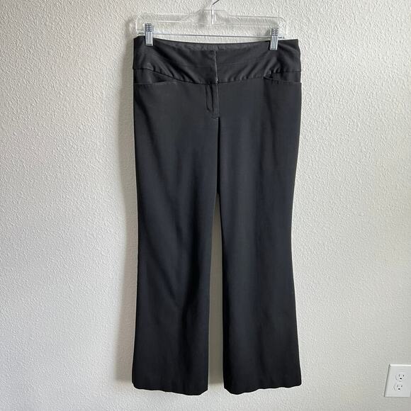 Express Editor Black Trousers Womens 6 Mid Rise Bootcut Professional Dress Pants - Picture 1 of 7